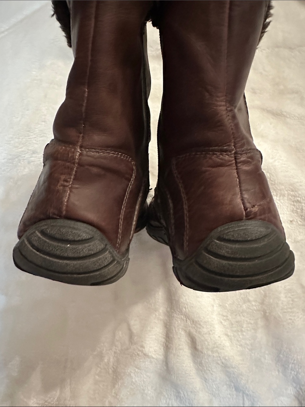 ALDO Brown Leather Double Stitched Classic Comfy Lined Boots Sz10 Brand Quality - Picture 4 of 11